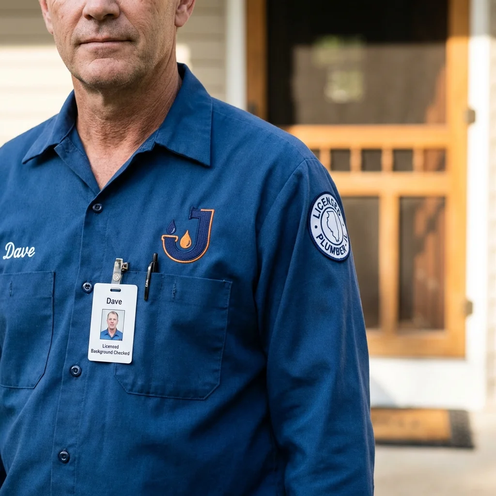 Licensed plumber showing ID badge in Stanton, NE